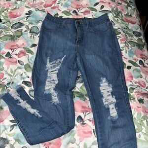Distressed Blue Women's Jeans